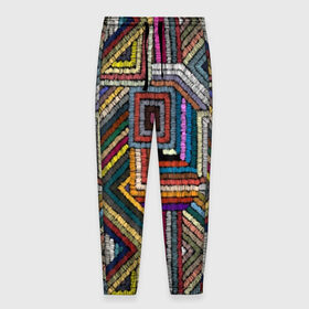 Мужские брюки 3D с принтом Этнический орнамент в Тюмени, 100% полиэстер | манжеты по низу, эластичный пояс регулируется шнурком, по бокам два кармана без застежек, внутренняя часть кармана из мелкой сетки | bright | carpet | colors | embroidery | ethnic | fashion | geometric | national | ornament | pattern | style | thread | вышивка | геометрический | ковер | мода | национальная | нитки | орнамент | стиль | узор | цвета | этнический | яркие