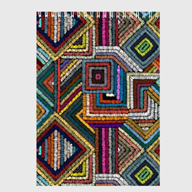 Скетчбук с принтом Этнический орнамент в Тюмени, 100% бумага
 | 48 листов, плотность листов — 100 г/м2, плотность картонной обложки — 250 г/м2. Листы скреплены сверху удобной пружинной спиралью | Тематика изображения на принте: bright | carpet | colors | embroidery | ethnic | fashion | geometric | national | ornament | pattern | style | thread | вышивка | геометрический | ковер | мода | национальная | нитки | орнамент | стиль | узор | цвета | этнический | яркие