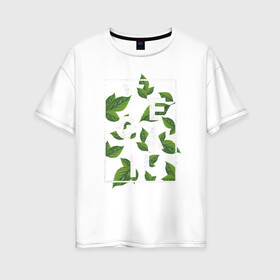 Женская футболка хлопок Oversize с принтом Vegan в Тюмени, 100% хлопок | свободный крой, круглый ворот, спущенный рукав, длина до линии бедер
 | веган | веганство | вегетарианец | вегетарианство | еда | защита | зеленый | земля | листья | мир | охрана | позиция | природа