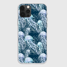Чехол для iPhone 12 Pro Max с принтом Медузы в Тюмени, Силикон |  | Тематика изображения на принте: bubbles | cant | depth | dome | float | flock | jellyfish | long | mirror | sea | shimmer | tails | transparent | water | вода | глубина | длинные | зеркальное | косяк | купол | медузы | мерцание | море | плывут | прозрачные | пузыри | стая | хвосты
