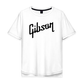 Мужская футболка хлопок Oversize с принтом Gibson в Тюмени, 100% хлопок | свободный крой, круглый ворот, “спинка” длиннее передней части | Тематика изображения на принте: gibson | гибсон