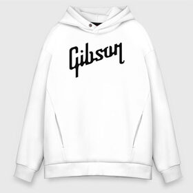 Мужское худи Oversize хлопок с принтом Gibson в Тюмени, френч-терри — 70% хлопок, 30% полиэстер. Мягкий теплый начес внутри —100% хлопок | боковые карманы, эластичные манжеты и нижняя кромка, капюшон на магнитной кнопке | Тематика изображения на принте: gibson | гибсон