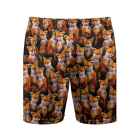 Мужские шорты 3D спортивные с принтом Упоротые лисы в Тюмени,  |  | Тематика изображения на принте: fox | животные | лис | лиса | лисичка | мем | паттрен | рыжий | толпа | упортый | фыр фыр