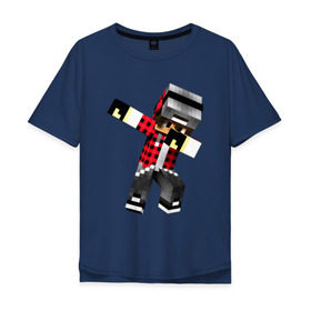 Мужская футболка хлопок Oversize с принтом Dab Minecraft в Тюмени, 100% хлопок | свободный крой, круглый ворот, “спинка” длиннее передней части | Тематика изображения на принте: dab | deb | minecraft | даб | деб | майнкрафт
