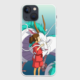Чехол для iPhone 13 mini с принтом Тихиро целует Хаку в Тюмени,  |  | Тематика изображения на принте: anime | spirited away | аниме | дракон | миядзаки | мультфильм | сэн | тихиро | унесённые призраками | хаку
