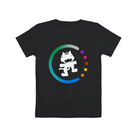 Детская футболка хлопок с принтом Monstercat в Тюмени, 100% хлопок | круглый вырез горловины, полуприлегающий силуэт, длина до линии бедер | Тематика изображения на принте: 