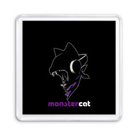 Магнит 55*55 с принтом Monstercat в Тюмени, Пластик | Размер: 65*65 мм; Размер печати: 55*55 мм | monstercat | клуб | клубная музыка | кот | котенок | кошка | лейбл | монстар | монстар кет | монстер | музыка | танцевальная музыка | электронная | электронная музыка