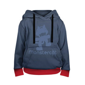 Детская толстовка 3D с принтом Monstercat в Тюмени, 100% полиэстер | двухслойный капюшон со шнурком для регулировки, мягкие манжеты на рукавах и по низу толстовки, спереди карман-кенгуру с мягким внутренним слоем | Тематика изображения на принте: monstercat | клуб | клубная музыка | кот | котенок | кошка | лейбл | монстар | монстар кет | монстер | музыка | танцевальная музыка | электронная | электронная музыка