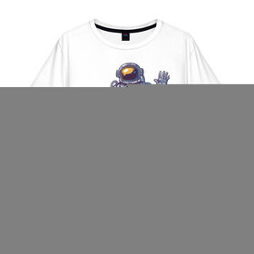 Мужская футболка хлопок Oversize с принтом Космонавт BIGSPACE в Тюмени, 100% хлопок | свободный крой, круглый ворот, “спинка” длиннее передней части | Тематика изображения на принте: без фона | космонавт | космос