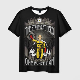 Мужская футболка 3D с принтом One Punch Man в Тюмени, 100% полиэфир | прямой крой, круглый вырез горловины, длина до линии бедер | one punch man | onepunchman | oppai | аниме | ван панч мен | ванпанчмен | манга | сайтама | супергерои | человек один удар