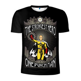 Мужская футболка 3D спортивная с принтом One Punch Man в Тюмени, 100% полиэстер с улучшенными характеристиками | приталенный силуэт, круглая горловина, широкие плечи, сужается к линии бедра | one punch man | onepunchman | oppai | аниме | ван панч мен | ванпанчмен | манга | сайтама | супергерои | человек один удар