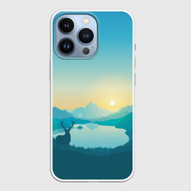 Чехол для iPhone 13 Pro с принтом Векторная природа в Тюмени,  |  | firewatch | вектор | восход | гора | горы | дерево | деревья | закат | лес | небо | озеро | олень | природа | природный заповедник | река | северный олень | солнце