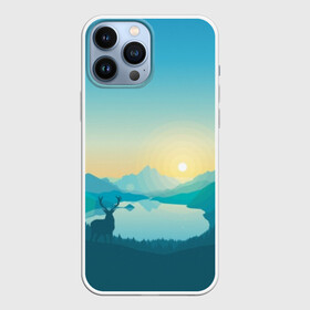 Чехол для iPhone 13 Pro Max с принтом Векторная природа в Тюмени,  |  | firewatch | вектор | восход | гора | горы | дерево | деревья | закат | лес | небо | озеро | олень | природа | природный заповедник | река | северный олень | солнце