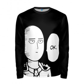 Мужской лонгслив 3D с принтом One Punch Man в Тюмени, 100% полиэстер | длинные рукава, круглый вырез горловины, полуприлегающий силуэт | one punch man | onepunchman | oppai | аниме | ван панч мен | ванпанчмен | манга | сайтама | супергерои | человек один удар