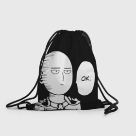 Рюкзак-мешок 3D с принтом One Punch Man в Тюмени, 100% полиэстер | плотность ткани — 200 г/м2, размер — 35 х 45 см; лямки — толстые шнурки, застежка на шнуровке, без карманов и подкладки | one punch man | onepunchman | oppai | аниме | ван панч мен | ванпанчмен | манга | сайтама | супергерои | человек один удар