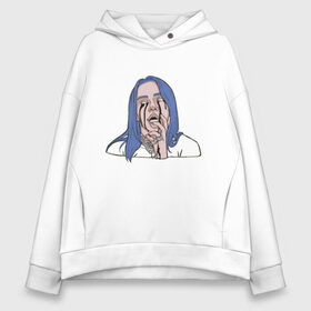 Женское худи Oversize хлопок с принтом Billie Eilish в Тюмени, френч-терри — 70% хлопок, 30% полиэстер. Мягкий теплый начес внутри —100% хлопок | боковые карманы, эластичные манжеты и нижняя кромка, капюшон на магнитной кнопке | Тематика изображения на принте: ailish | billi | billie eilish | bury a friend | copycat | crown | dont smile at me | lovely | music | my boy | party favor | pop | били | билли айлиш | девушка | музыка | певица | поп | эйлиш