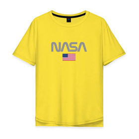 Футболка хлопок Оверсайз с принтом Nasa USA в Тюмени, 100% хлопок | свободный крой, круглый ворот, “спинка” длиннее передней части | nasa | space | usa | звезды | космос | наса | планеты