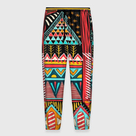 Мужские брюки 3D с принтом Африканский стиль  в Тюмени, 100% полиэстер | манжеты по низу, эластичный пояс регулируется шнурком, по бокам два кармана без застежек, внутренняя часть кармана из мелкой сетки | africa | african | pattern | style | trend | африка | африканский стиль | геометрия | мода | орнамент | паттерн | стиль | тренд