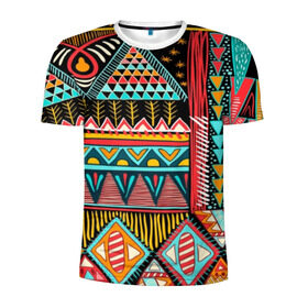 Мужская футболка 3D спортивная с принтом Африканский стиль в Тюмени, 100% полиэстер с улучшенными характеристиками | приталенный силуэт, круглая горловина, широкие плечи, сужается к линии бедра | Тематика изображения на принте: africa | african | pattern | style | trend | африка | африканский стиль | геометрия | мода | орнамент | паттерн | стиль | тренд