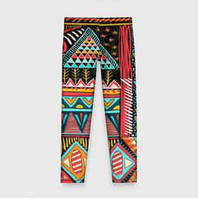 Детские леггинсы 3D с принтом Африканский стиль  в Тюмени, полиэстер 85%, спандекс 15% | эластичный пояс, зауженный крой | africa | african | pattern | style | trend | африка | африканский стиль | геометрия | мода | орнамент | паттерн | стиль | тренд