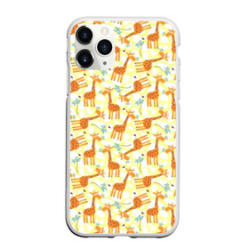 Чехол для iPhone 11 Pro Max матовый с принтом Жирафики в Тюмени, Силикон |  | Тематика изображения на принте: giraffe | pattern | животные | жираф | паттерн | текстура