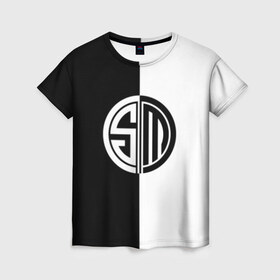 Женская футболка 3D с принтом Team SoloMid в Тюмени, 100% полиэфир ( синтетическое хлопкоподобное полотно) | прямой крой, круглый вырез горловины, длина до линии бедер | league of legends | lol | азир | акали | алистар | амуму | анивия | ари | атрокс | воин | вуконг | гарен | лига легенд | лига оф легенд | лол | маг | поддержка | стрелок | танк