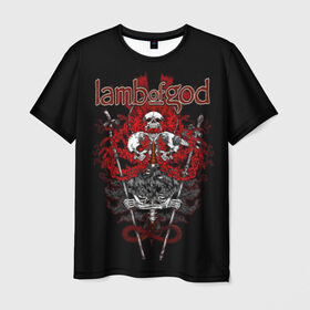 Мужская футболка 3D с принтом Lamb of God в Тюмени, 100% полиэфир | прямой крой, круглый вырез горловины, длина до линии бедер | Тематика изображения на принте: 