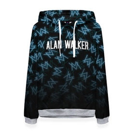 Женская толстовка 3D с принтом ALAN WALKER в Тюмени, 100% полиэстер  | двухслойный капюшон со шнурком для регулировки, мягкие манжеты на рукавах и по низу толстовки, спереди карман-кенгуру с мягким внутренним слоем. | alan walker | alan walker alone. | alan walker faded | alan walker feat | alan walker lonely | алан волкер