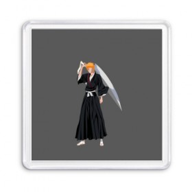 Магнит 55*55 с принтом Kurosaki Ichigo в Тюмени, Пластик | Размер: 65*65 мм; Размер печати: 55*55 мм | 