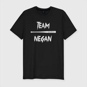 Мужская футболка премиум с принтом Team Negan в Тюмени, 92% хлопок, 8% лайкра | приталенный силуэт, круглый вырез ворота, длина до линии бедра, короткий рукав | dead | negan | rick | the | walking dead | граймс | мертвецы | ниган | рик | сериал | сериалы | ходячие