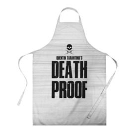 Фартук 3D с принтом Death Proof в Тюмени, 100% полиэстер | общий размер — 65 х 85 см, ширина нагрудника — 26 см, горловина — 53 см, длина завязок — 54 см, общий обхват в поясе — 173 см. Принт на завязках и на горловине наносится с двух сторон, на основной части фартука — только с внешней стороны | death proof | quentin | tarantino | квентин тарантино | тарантино