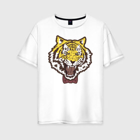 Женская футболка хлопок Oversize с принтом Yuri Plisetsky Style Tiger в Тюмени, 100% хлопок | свободный крой, круглый ворот, спущенный рукав, длина до линии бедер
 | Тематика изображения на принте: tiger | yuri on ice | yuri plisetsky | тигр | юри на льду | юрий плисецкий