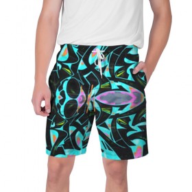 Мужские шорты 3D с принтом GRAFFITI UFO в Тюмени,  полиэстер 100% | прямой крой, два кармана без застежек по бокам. Мягкая трикотажная резинка на поясе, внутри которой широкие завязки. Длина чуть выше колен | 
