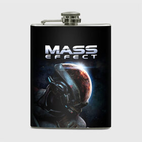 Фляга с принтом Mass Effect в Тюмени, металлический корпус | емкость 0,22 л, размер 125 х 94 мм. Виниловая наклейка запечатывается полностью | Тематика изображения на принте: andromeda | n7 | игры | компьютерные игры | масс эффект