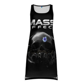 Платье-майка 3D с принтом Mass Effect в Тюмени, 100% полиэстер | полуприлегающий силуэт, широкие бретели, круглый вырез горловины, удлиненный подол сзади. | andromeda | n7 | игры | компьютерные игры | масс эффект