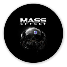 Коврик круглый с принтом Mass Effect в Тюмени, резина и полиэстер | круглая форма, изображение наносится на всю лицевую часть | Тематика изображения на принте: andromeda | n7 | игры | компьютерные игры | масс эффект
