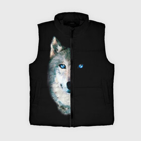 Женский жилет утепленный 3D с принтом Волк в Тюмени,  |  | animal | art | blue | day | head | muzzle | night | predator | view | wild | wolf | взгляд | волк | голова | день | дикий | животное | искусство | ночь | синий | хищник