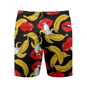 Мужские шорты 3D спортивные с принтом Губы и бананы в Тюмени,  |  | background | bananas | black | drawing | erotic | food | fruit | lips | red | womens | бананы | губы | еда | женские | красные | рисунок | фон | фрукты | черный