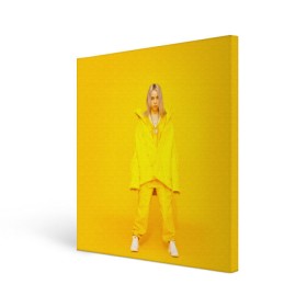 Холст квадратный с принтом Billie Eilish в Тюмени, 100% ПВХ |  | Тематика изображения на принте: bad guy | bellyache | billie eilish | bury a friend | ocean eyes | when we all fall asleep where do we go | билли айлиш | музыка | певица