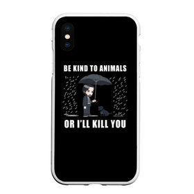 Чехол для iPhone XS Max матовый с принтом Be Kind to Animals в Тюмени, Силикон | Область печати: задняя сторона чехла, без боковых панелей | be kind to animals | cinema | dog | dogs | john wick | keanu reeves | джон уик | животные | пес | собака