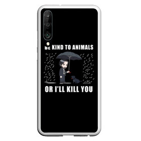 Чехол для Honor P30 с принтом Be Kind to Animals в Тюмени, Силикон | Область печати: задняя сторона чехла, без боковых панелей | Тематика изображения на принте: be kind to animals | cinema | dog | dogs | john wick | keanu reeves | джон уик | животные | пес | собака