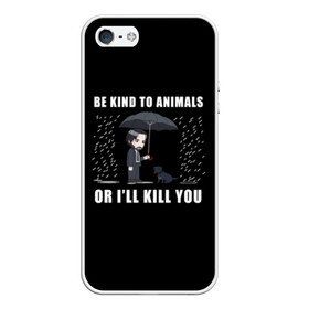 Чехол для iPhone 5/5S матовый с принтом Be Kind to Animals в Тюмени, Силикон | Область печати: задняя сторона чехла, без боковых панелей | Тематика изображения на принте: be kind to animals | cinema | dog | dogs | john wick | keanu reeves | джон уик | животные | пес | собака