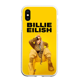 Чехол для iPhone XS Max матовый с принтом Billie Eilish в Тюмени, Силикон | Область печати: задняя сторона чехла, без боковых панелей | bad guy | bellyache | billie eilish | bury a friend | ocean eyes | when we all fall asleep where do we go | билли айлиш | музыка | певица