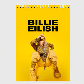 Скетчбук с принтом Billie Eilish в Тюмени, 100% бумага
 | 48 листов, плотность листов — 100 г/м2, плотность картонной обложки — 250 г/м2. Листы скреплены сверху удобной пружинной спиралью | bad guy | bellyache | billie eilish | bury a friend | ocean eyes | when we all fall asleep where do we go | билли айлиш | музыка | певица