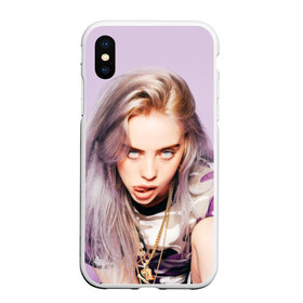 Чехол для iPhone XS Max матовый с принтом Billie Eilish в Тюмени, Силикон | Область печати: задняя сторона чехла, без боковых панелей | bad guy | bellyache | billie eilish | bury a friend | ocean eyes | when we all fall asleep where do we go | билли айлиш | музыка | певица