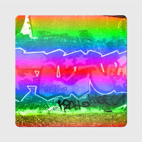 Магнит виниловый Квадрат с принтом GRAFFITI NEON в Тюмени, полимерный материал с магнитным слоем | размер 9*9 см, закругленные углы | grafiti | paint | street art | urban | город | граффити | искусство | кирпичи | краски | рисунки | стена | улицы | уличное искусство