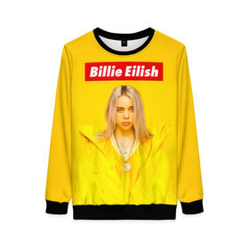 Женский свитшот 3D с принтом Billie Eilish в Тюмени, 100% полиэстер с мягким внутренним слоем | круглый вырез горловины, мягкая резинка на манжетах и поясе, свободная посадка по фигуре | bad guy | bellyache | billie eilish | bury a friend | ocean eyes | when we all fall asleep where do we go | билли айлиш | музыка | певица