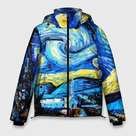 Мужская зимняя куртка 3D с принтом Звездная ночь Ван Гог в Тюмени, верх — 100% полиэстер; подкладка — 100% полиэстер; утеплитель — 100% полиэстер | длина ниже бедра, свободный силуэт Оверсайз. Есть воротник-стойка, отстегивающийся капюшон и ветрозащитная планка. 

Боковые карманы с листочкой на кнопках и внутренний карман на молнии. | impressionism | night | sky | stars | van gogh | ван гог | живопись | звездная ночь | звезды | импрессионизм | искусство | краски | небо | ночь | рисунок
