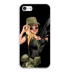 Чехол для iPhone 5/5S матовый с принтом Sexy army girl в Тюмени, Силикон | Область печати: задняя сторона чехла, без боковых панелей | army | automatic | beautiful | big | black | blonde | body | camouflage | chest | cool | eyes | girl | holds | perfect | slim | uniform | weapon | автомат | армия | блондинка | большая | глаза | девушка | держит | идеальное | камуфляж | красивая