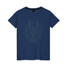 Женская футболка хлопок с принтом You are my lobster в Тюмени, 100% хлопок | прямой крой, круглый вырез горловины, длина до линии бедер, слегка спущенное плечо | crayfish | lobster | лобстер | надписи | рак